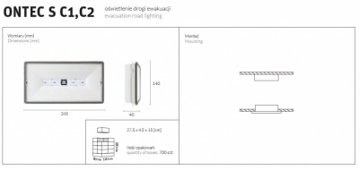 Oprawa ewakuacyjna LED ONTEC S IP65 C1/C2