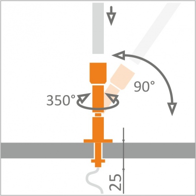 UCHWYT PE PRZEGUBOWY Z GWINTEM