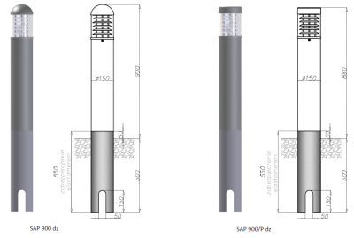Słupek alum. SAP 900 E/Z