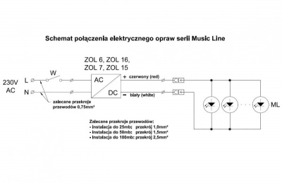 Oprawa LED Tango Music Line stal szlachetna