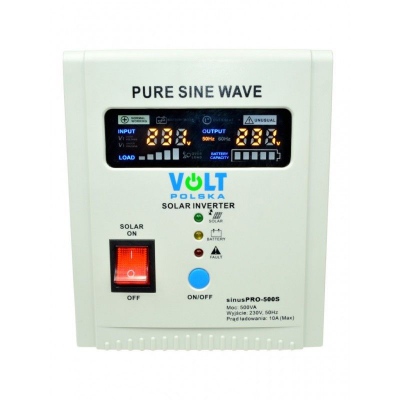 Zestaw: inwerter, panel 270w, akumulator 120ah, typ sinusPRO-500S SOL 12V 500VA SOLAR