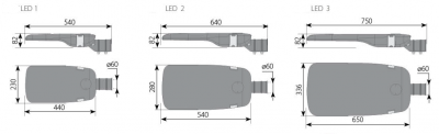 Lampa uliczna V1-1/2/3 LED IP66