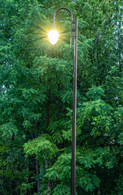 Latarnia parkowa Bella LED słup aluminiowy 6m czarny
