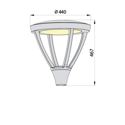 Latarnia parkowa Park Plus LED słup aluminiowy 4-5m czarny