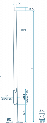 Słupy oświetleniowe DecoratePole ze wzorem i wewnętrznym podświetleniem do fundamentu