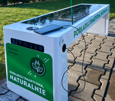 Ławka solarna Bench EC2 USB / LED / 1700 x 450 x 450 mm