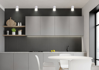 Oprawa natynkowa tuba Szara z mrożonym szkłem na żarówkę GU10