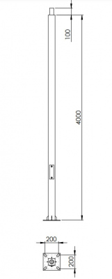 Słup stalowy kwadratowy 3-8m