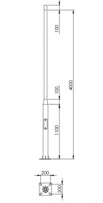 Słup stalowy kwadratowy 3-5m