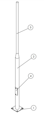 Słup stalowy okrągły slim 3-6m