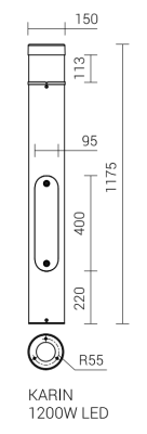 Lampa parkowa Karin 1200 LED 8