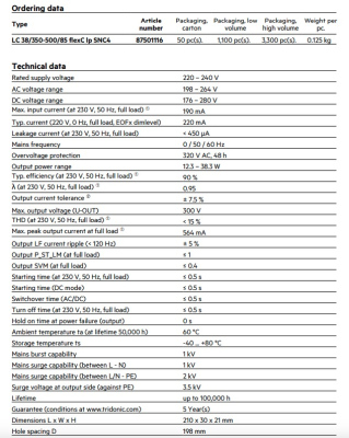 Driver LC 38W 350-500mA 85V flexC lp SNC4