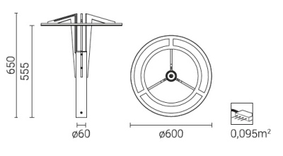 Lampa parkowa Corona LED