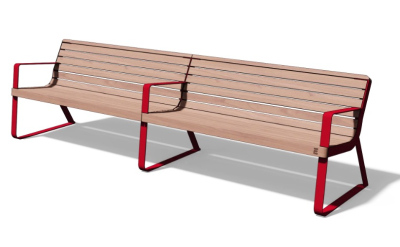 Ławka I1 651 z oparciem i podłokietnikami 3m