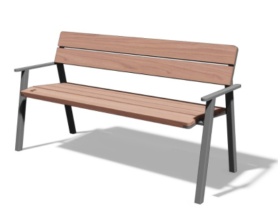 Ławka E2 155 z oparciem i podłokietnikami 1.5m