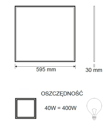 Panel Led wbudowywany V95 XT 40W