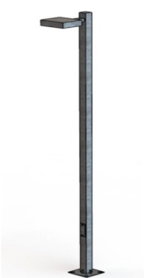 Latarnia uliczna Grid LED słup stalowy kwadratowy