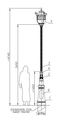 Latarnia parkowa A1A/34B  LED