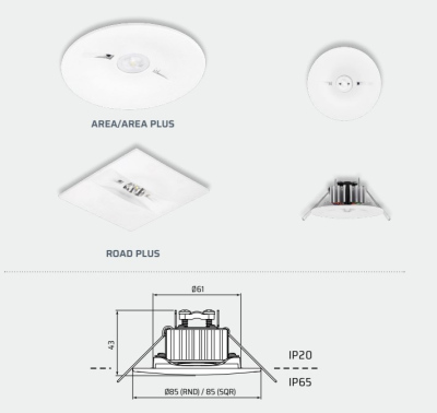 Oprawa awaryjna OWA Fl LED czarna RAL 9005