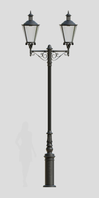 Latarnia parkowa M2B/03, LED 2-ramienna