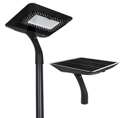 Latarnia solarna LED parkowa 50W panel 62W / słup aluminiowy / fundament