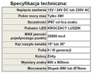 Aktywny znak drogowy solarny Kroczący ludzik (bez słupka)