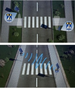 Aktywny znak drogowy solarny Kroczący ludzik (bez słupka)