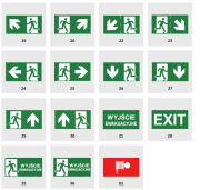  Awex Piktogramy do opraw ewakuacyjnych V1 125x250mm