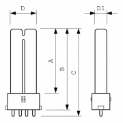 Świetlówka kompaktowa MASTER PL-S 4 pinowe 2G7