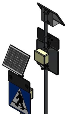 Znak aktywny D-6 z panelem solarnym całodobowy - komplet 2szt (bez słupka, czujki)