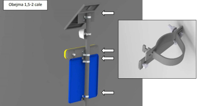 Znak aktywny D-6 z panelem solarnym całodobowy - komplet 2szt (bez słupka, czujki)
