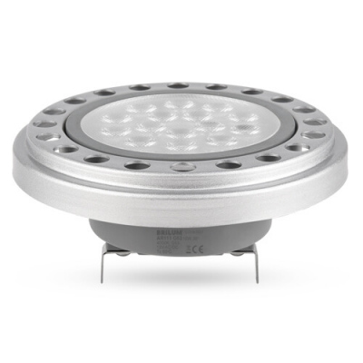 Żarówka AR111-LED 12W neutralna biała, obud. srebrna, klosz ryflowany, rozsył 30°