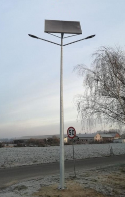 Lampa solarna uliczna LED 2x40W / panel 275W / słup 5m / aku 200Ah