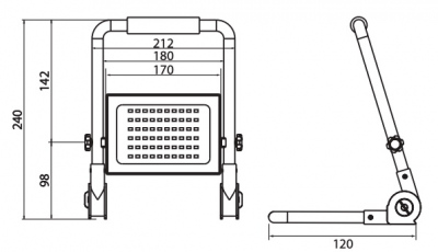 Naświetlacz WorkLED 50W ze statywem