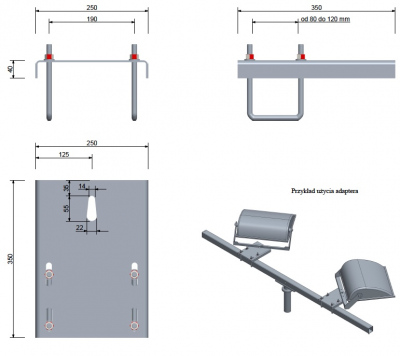 Adapter uniwersalny do głowic/belek