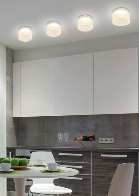 Oprawa stropowa mrożony akryl tuba oczko GU10 50W