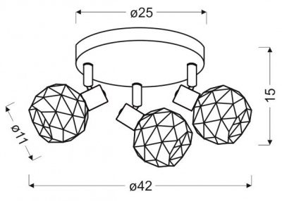 Lampa Sufitowa Listwa 3x40W E14 Czarny Klosz Złoty