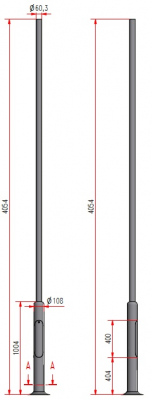 Słup oświetleniowy parkowy rurowy spawany S-40SRs/108
