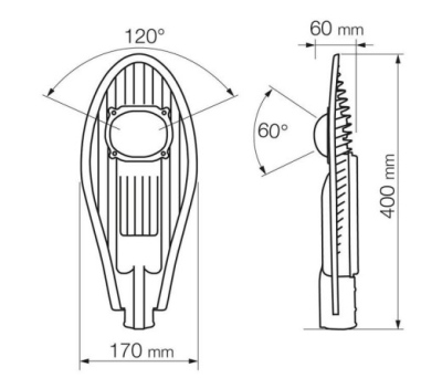 Oprawa oświetleniowa uliczna LED 30W IP66 COB