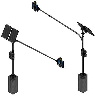 Hybrydowy znak aktywny D6 panele 2x380W  / turbina 300W