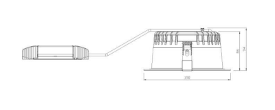 Oprawa downlight D50-R175 WH 2500 DALI 840 WB