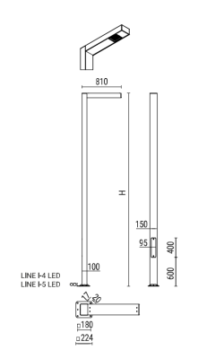 Zestaw Oświetleniowy LINE I-4 LED 24, 2 700K, optyka DW, anodowany inox, bez zabezpieczenia elastomerem
