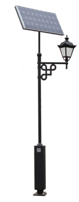 Lampa solarna parkowa Vintage LED 10W / panel 130W / słup 3.6m / aku 120Ah