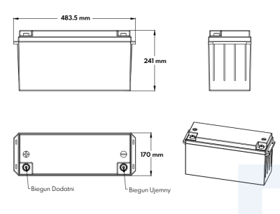 Akumulator litowo-żelazowo-fosforanowy LiFePO4 Kon-Tec 150Ah 12,8V