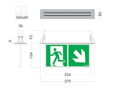 Oprawa awaryjna VERSO-R GR E/Z SIGN