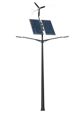 Lampa hybrydowa LED 2x50W / panele 2x275W / turbina 300W / słup 6m / aku 2x200Ah+ dodatkowe zasilanie back-up z możliwością podłączenia do 230V