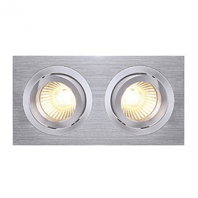 New Tria II Gu10 downlight, prostokątna, aluminium szczotkowane