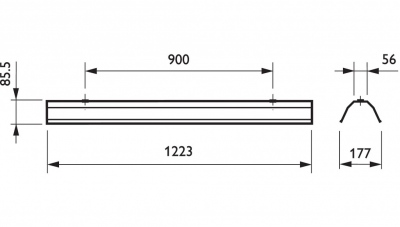Odbłyśnik stalowy biały do TMS022 GMS022 1/2 36 R