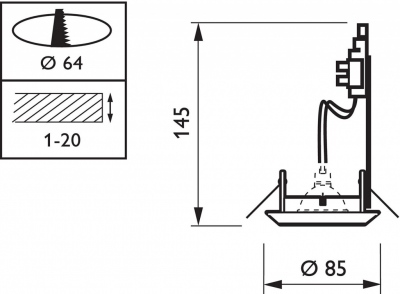 Oprawa QBS570 1xHAL-MR50-45W 12V BR MAT