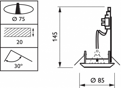Oprawa QBD570 1xHAL-MR50-45W 12V BR MAT
